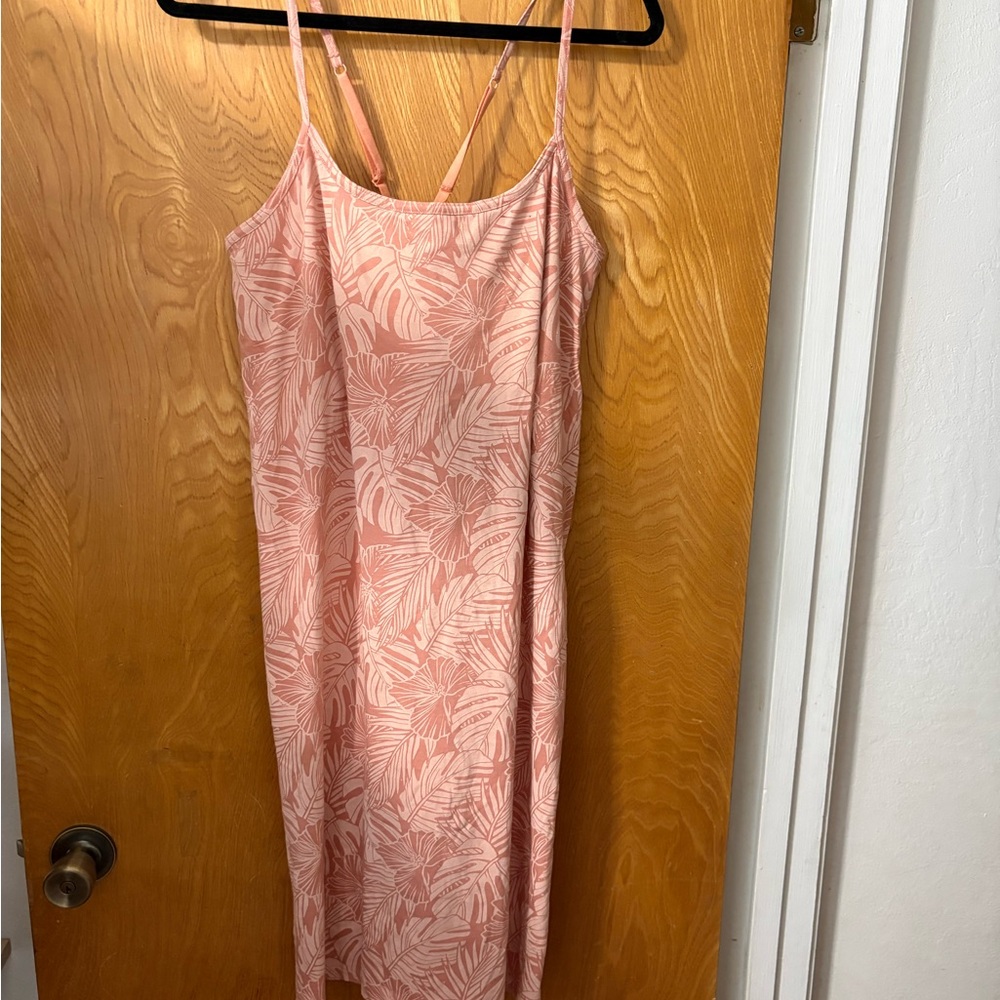 Pact Pink and Peach Fit & Flare Midi Dress with Built in Bra - Picture 2 of 10